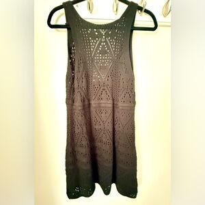 Black Crochet Sleeveless Dress